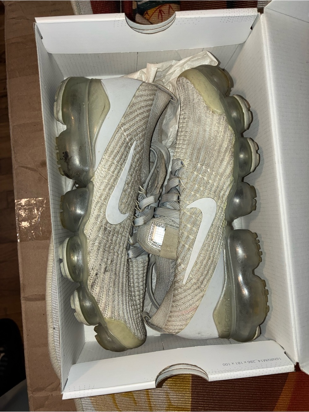 Nike VaporMax Flyknit Sneakers - Beige/White
